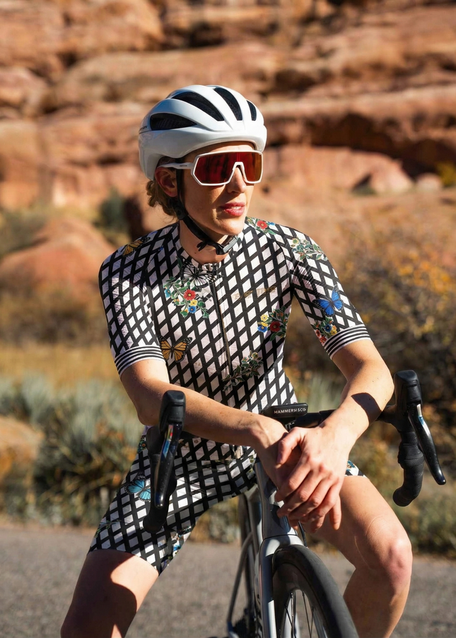 ROCKBROS Women's 'Wild Butterfly' Checkerboard Pro Aero Set
