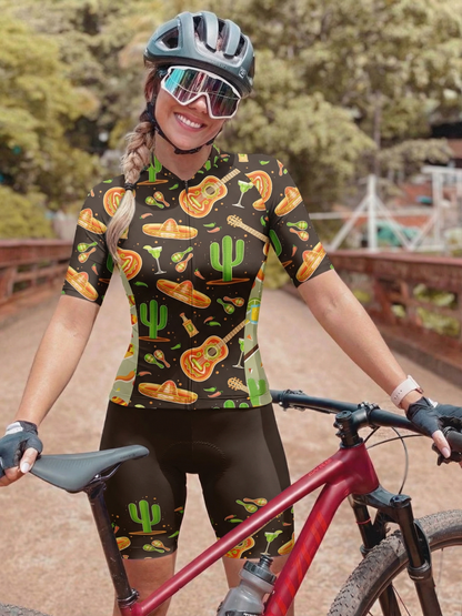 ROCKBROS Women's Zebra-Leopard Hybrid All-Weather Pro Aero Jersey