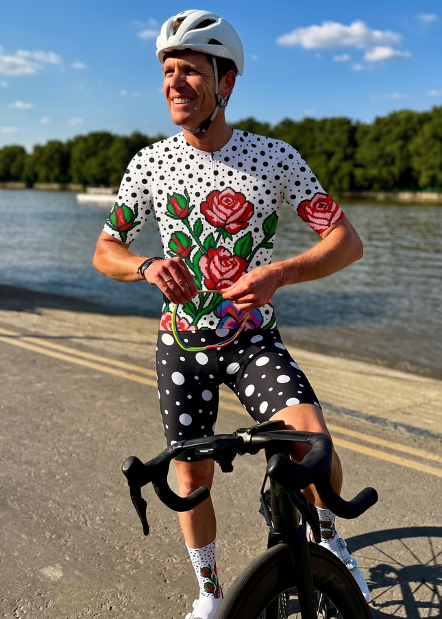 ROCKBROS Men's "Digital Rose" Pixel Art & Polka Dot Aero Jersey