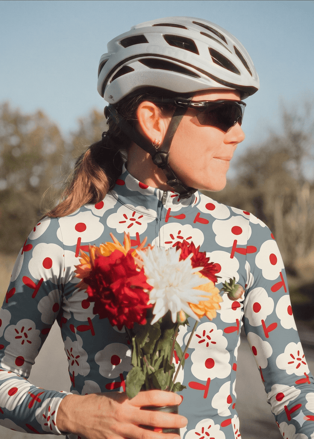 ROCKBROS Women's Abstract Floral Cycling Jersey