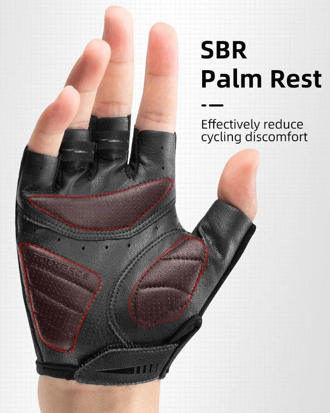 ROCKBROS MTB Road Male Cycling Gloves High Reflective Ant-slip Shockproof Fingerless Gloves For Bicycle Motorcycle Accessories
