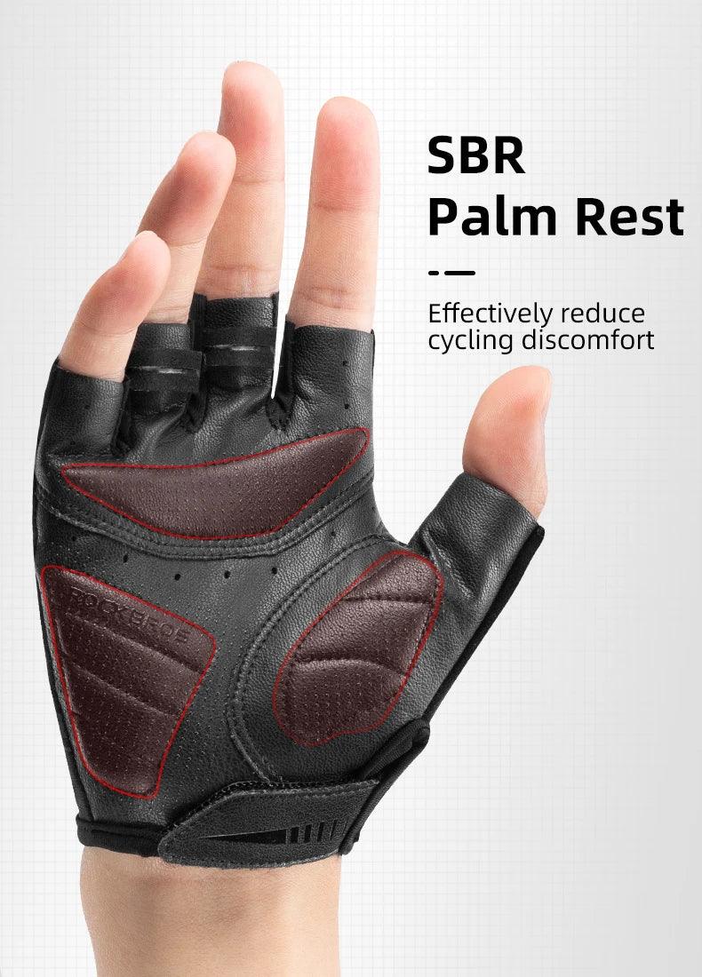 ROCKBROS MTB Road Male Cycling Gloves High Reflective Ant-slip Shockproof Fingerless Gloves For Bicycle Motorcycle Accessories