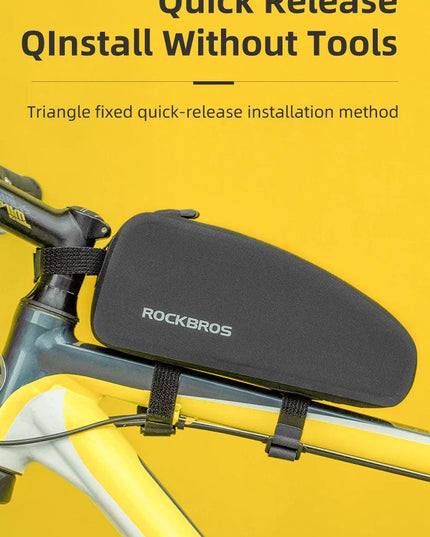 ROCKBROS Bicycle Bag Waterproof Cycling Top Front Tube Frame Bag Large Capacity MTB Road Bicycle Pannier Black Bike Accessories