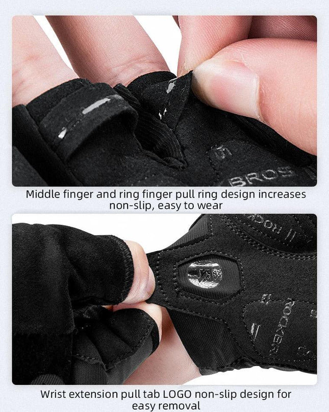 ROCKBROS Cycling Men's Gloves Breathable Shockproof Cycling Gloves Summer Fingerless Gloves MTB Mountain Bicycle Gloves Sports