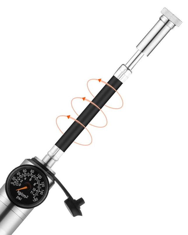 ROCKBROS Bike Pump High Pressure Aluminium Alloy CNC Dustproof Barometer AV/FV Ultralight Portable Inflater Bicycle Accessories
