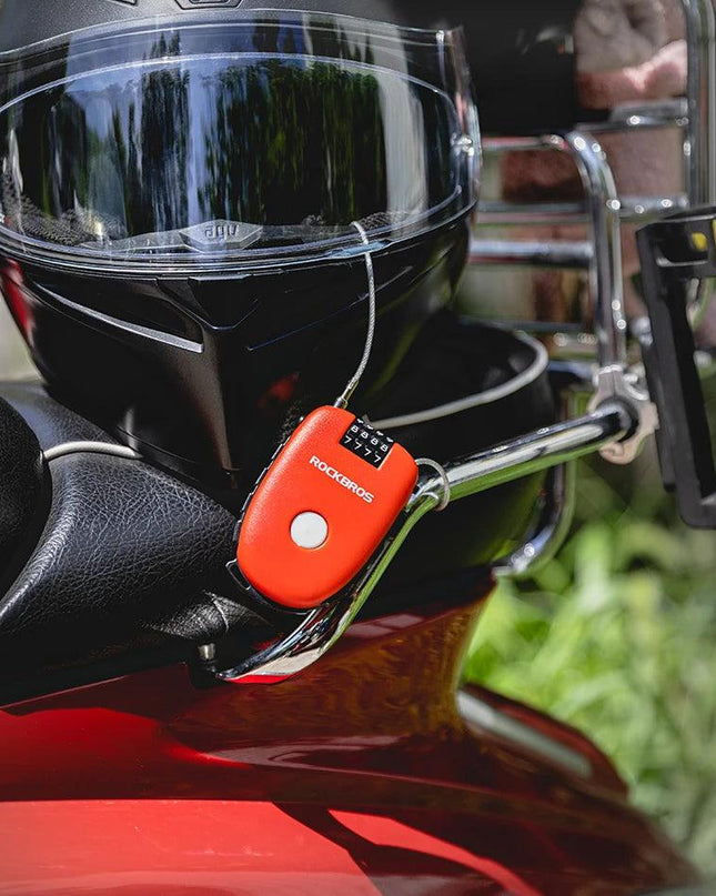 ROCKBROS Telescopic Bicycle Lock Anti-theft bike Lock Cable Helmet Lock Chain Backpack Cycling Password Lock Bike Accessories