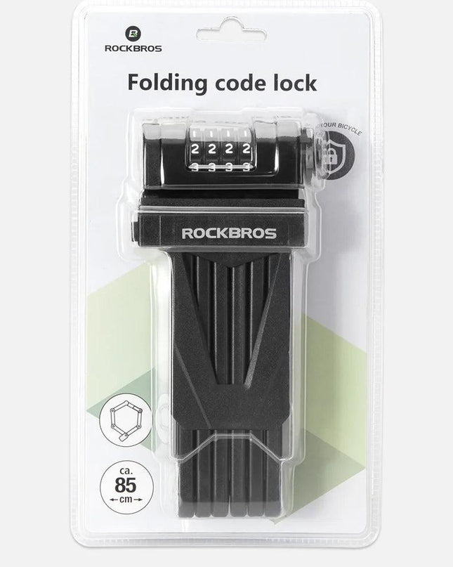ROCKBROS Bike Lock Zinc Alloy Four-Digit Security Anti-Theft Lock Foldable Password 85CM Lock Door MotorBike Accessories