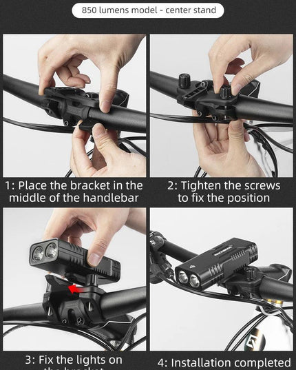 ROCKBROS 2T6 LED Bicycle Light 10W 10000 mAh Bike Front Lamp Flashlight Cycling Equipment MTB Headlight Super Bright Flashlight
