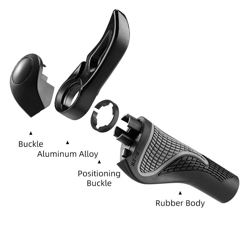 ROCKBROS MTB Bicycle Grips Horns Shofar Vice Handlebar Grips Cycling Shockproof Dust-proof Bike Grips Rubber Bilateral Locked