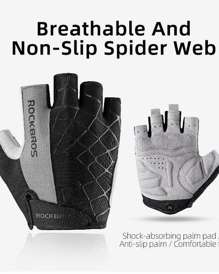 ROCKBROS Cycling Gloves Half Finger Shockproof Wear Resistant Breathable MTB Road Bicycle Gloves Men Women Sports Bike Equipment