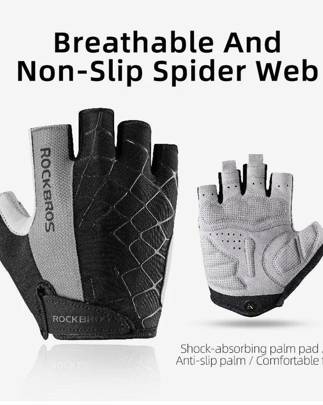 ROCKBROS Cycling Gloves Half Finger Shockproof Wear Resistant Breathable MTB Road Bicycle Gloves Men Women Sports Bike Equipment