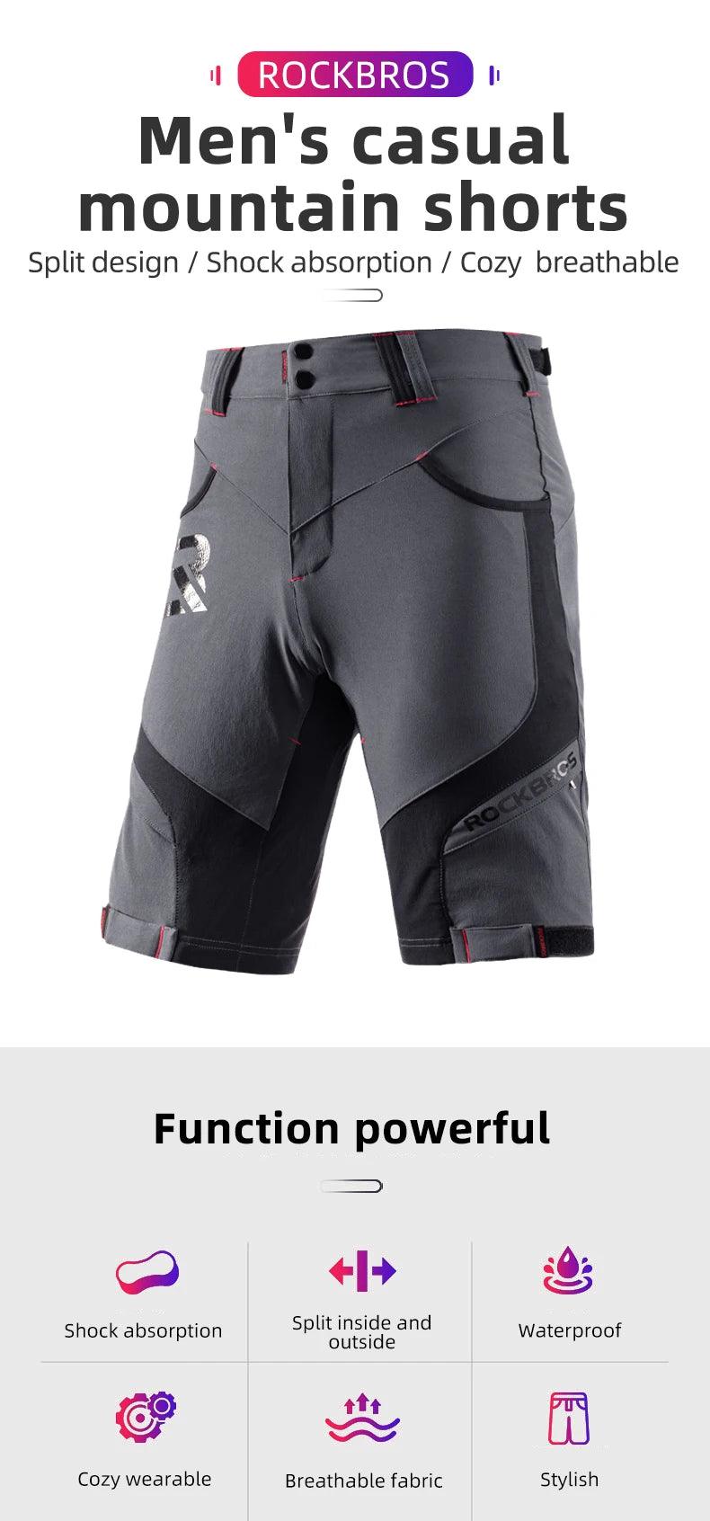 ROCKBROS 4D Women's Men's Shorts 2 In 1 With Separable Underwear Shorts Bike Shorts Climbing Running Bicycle Pants Cycling Trous