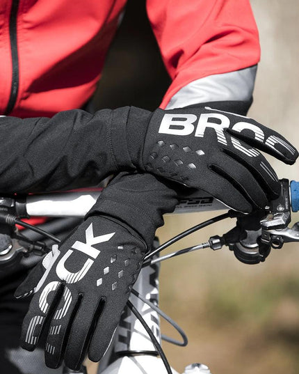 ROCKBROS Cycling Gloves Shockproof Wear Resistant SBR Men Women Full Finger Windproof Gloves Breathable Lengthen  Warm MTB Glove