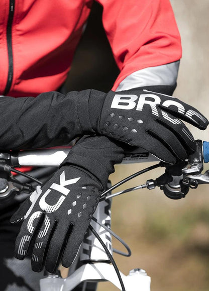 ROCKBROS Cycling Gloves Shockproof Wear Resistant SBR Men Women Full Finger Windproof Gloves Breathable Lengthen  Warm MTB Glove