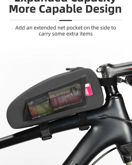 ROCKBROS Bicycle Bag Waterproof Cycling Top Front Tube Frame Bag Large Capacity MTB Road Bicycle Pannier Black Bike Accessories