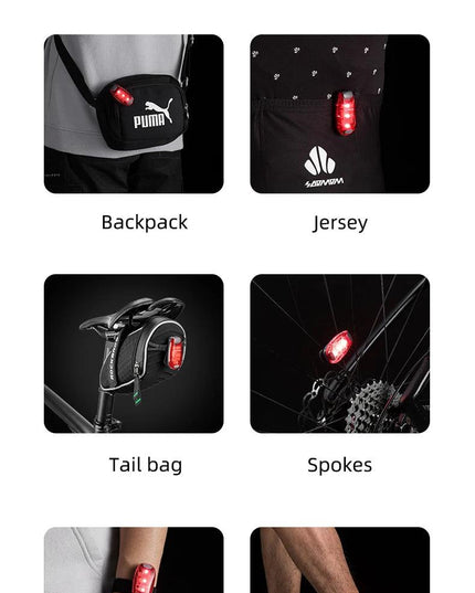 ROCKBROS Bike Tail Light Mini MTB Road Bike Light Warning Helmet Light Rear Bag light Portable Running Light Bicycle Accessories