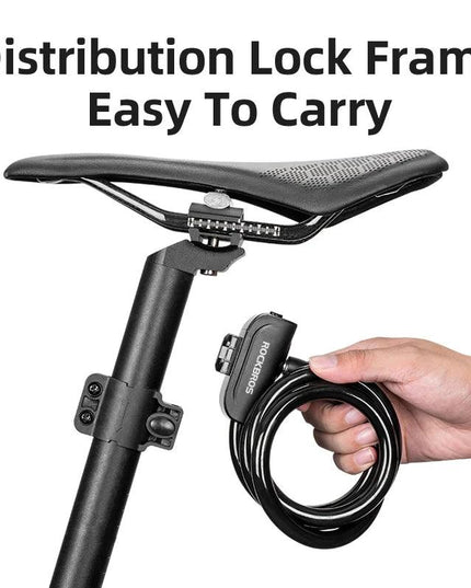ROCKBROS Bicycle Lock Bike Portable Anti-theft Ring Lock MTB Road Cycling Cable Lock Motorcycle Vehicle Bicycle Accessories