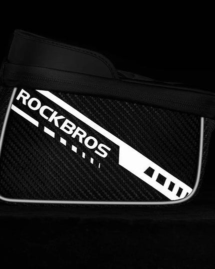 ROCKBROS Front Bike Bag Sensitive Touch Screen Reflective 1L Bicycle Bag Double Zipper Separate Storage Bag MTB Bike Accessories