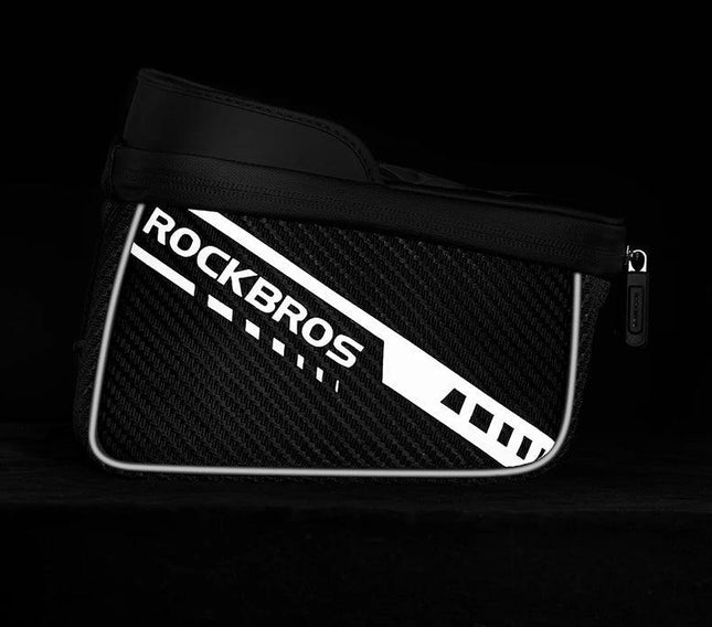 ROCKBROS Front Bike Bag Sensitive Touch Screen Reflective 1L Bicycle Bag Double Zipper Separate Storage Bag MTB Bike Accessories