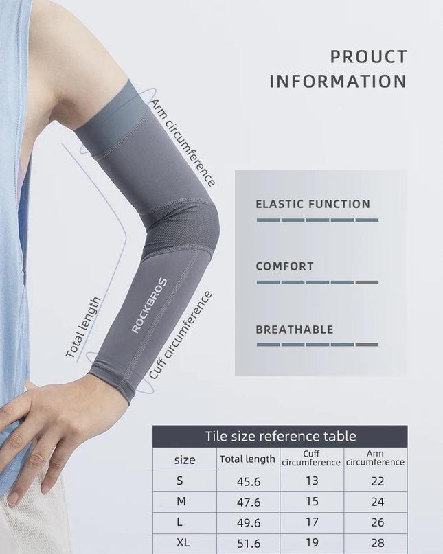 ROCKBROS Ice Fabric Running Camping Arm Warmers Basketball Sleeve Running Arm Sleeve Cycling Sleeves Summer Sports Safety Gear