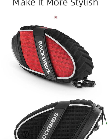 ROCKBROS Bike Bag 3D Shell Rainproof Saddle Bag Reflective Bicycle Bag Shockproof Cycling Rear Seatpost Bag MTB Bike Accessories