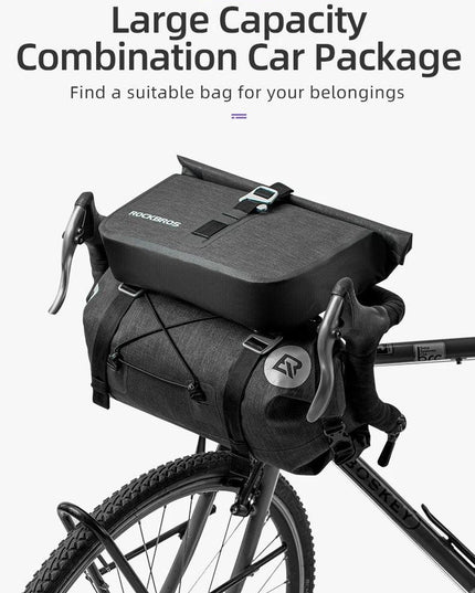 ROCKBROS Bicycle Bag Big Capacity Waterproof Front Tube Cycling Bag MTB Handlebar Bag Front Frame Trunk Pannier Bike Accessories