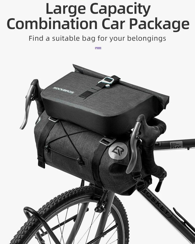 ROCKBROS Bicycle Bag Big Capacity Waterproof Front Tube Cycling Bag MTB Handlebar Bag Front Frame Trunk Pannier Bike Accessories