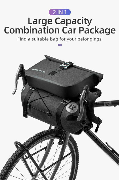 ROCKBROS Bicycle Bag Big Capacity Waterproof Front Tube Cycling Bag MTB Handlebar Bag Front Frame Trunk Pannier Bike Accessories