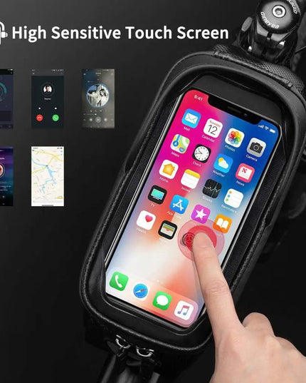 ROCKBROS Bicycle Bag Waterproof Touch Screen Cycling Bag Top Front Tube Frame MTB Road Bike Bag 6.5 Phone Case Bike Accessories