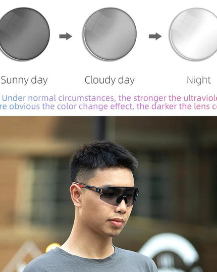 ROCKBROS Photochromic Cycling Glasses Polarized Built-in Myopia Frame Sports Sunglasses Men Women Glasses Cycling Eyewear Goggle