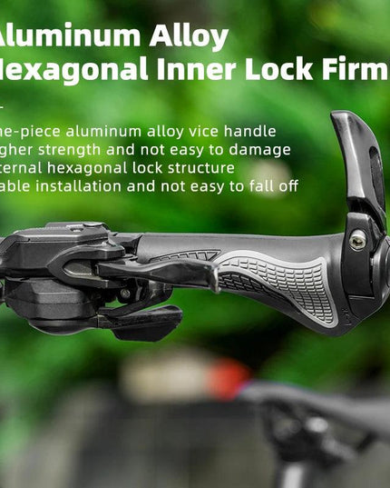 ROCKBROS MTB Bicycle Grips Horns Shofar Vice Handlebar Grips Cycling Shockproof Dust-proof Bike Grips Rubber Bilateral Locked