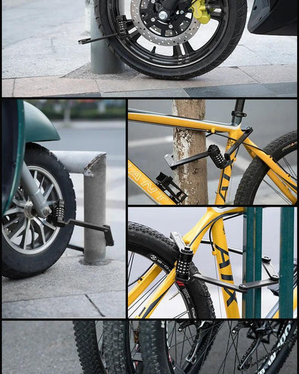 ROCKBROS Bike Lock Zinc Alloy Four-Digit Security Anti-Theft Lock Foldable Password 85CM Lock Door MotorBike Accessories