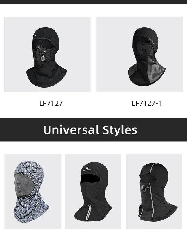 ROCKBROS Winter Cycling Mask Fleece Thermal Keep Warm Windproof Cycling Face Mask Balaclava Ski Mask Fishing Skiing Hat Headwear