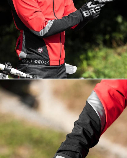 ROCKBROS Cycling Gloves Shockproof Wear Resistant SBR Men Women Full Finger Windproof Gloves Breathable Lengthen  Warm MTB Glove