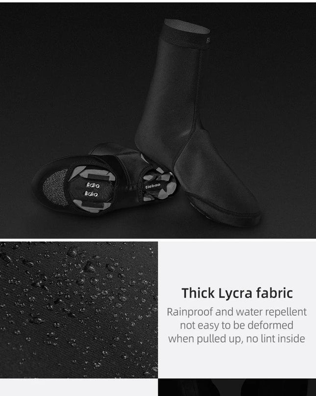 ROCKBROS Winter Waterproof Cycling Shoe Cover Reflective Thermal Elastic Rainproof Bike Shoe Cover Cycling Overshoes Boot Covers