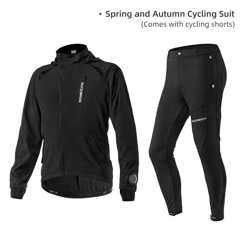 ROCKBROS Men's Cycling Clothing Sets Spring Autumn Breathable Cycling Jacket Comfortable Thin Unisex Outdoor Sport Suit EUR Size