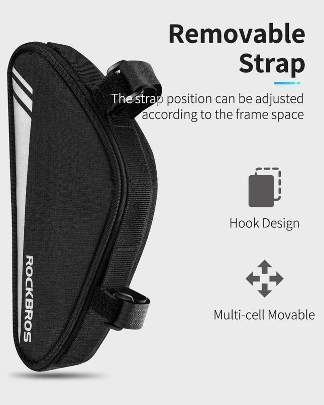ROCKBROS Triangle Beam Bag Bicycle Top Tube Bag Bike Saddle Bag MTB Road Bike Phone Bag 0.7L High Reflective Bike Accessories