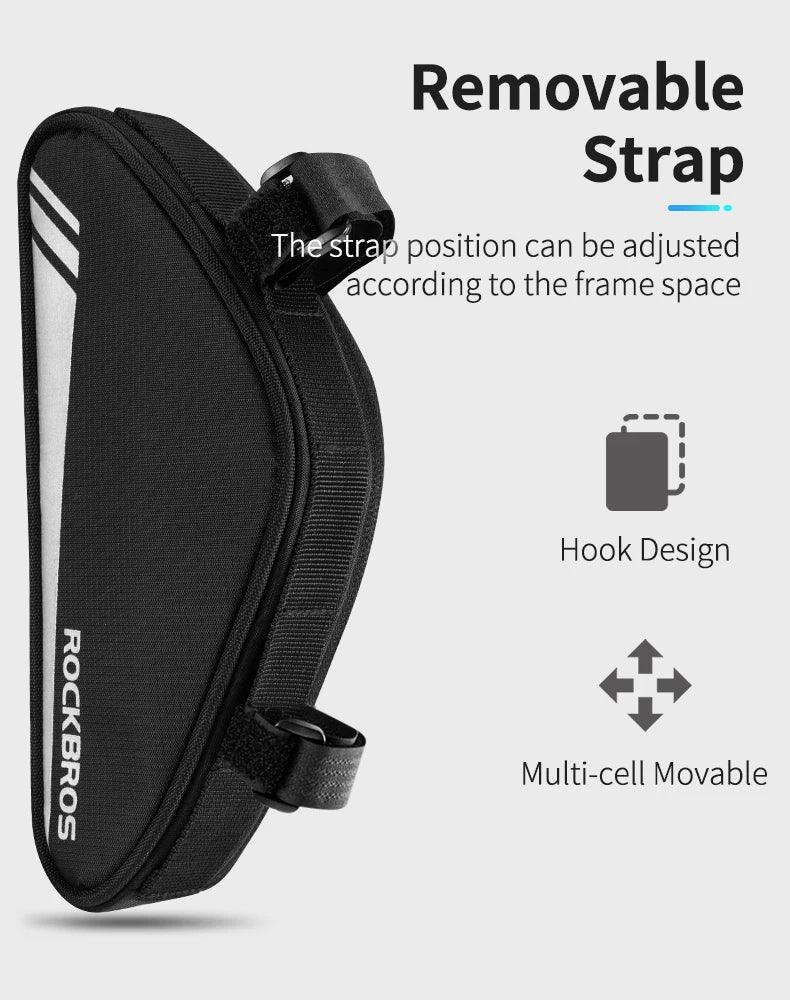 ROCKBROS Triangle Beam Bag Bicycle Top Tube Bag Bike Saddle Bag MTB Road Bike Phone Bag 0.7L High Reflective Bike Accessories