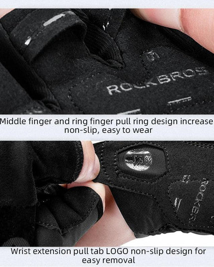 ROCKBROS Cycling Men's Gloves Breathable Shockproof Cycling Gloves Summer Fingerless Gloves MTB Mountain Bicycle Gloves Sports
