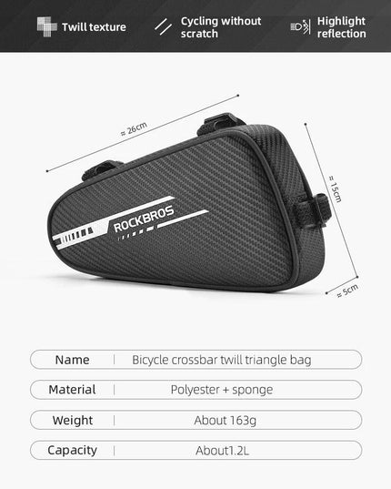 ROCKBROS 1.2LBicycle Bag Side Pockets Twill ToxturoTube Triangle Bag Ride Without Touch Lengs Reflective Bag Bike Accessories