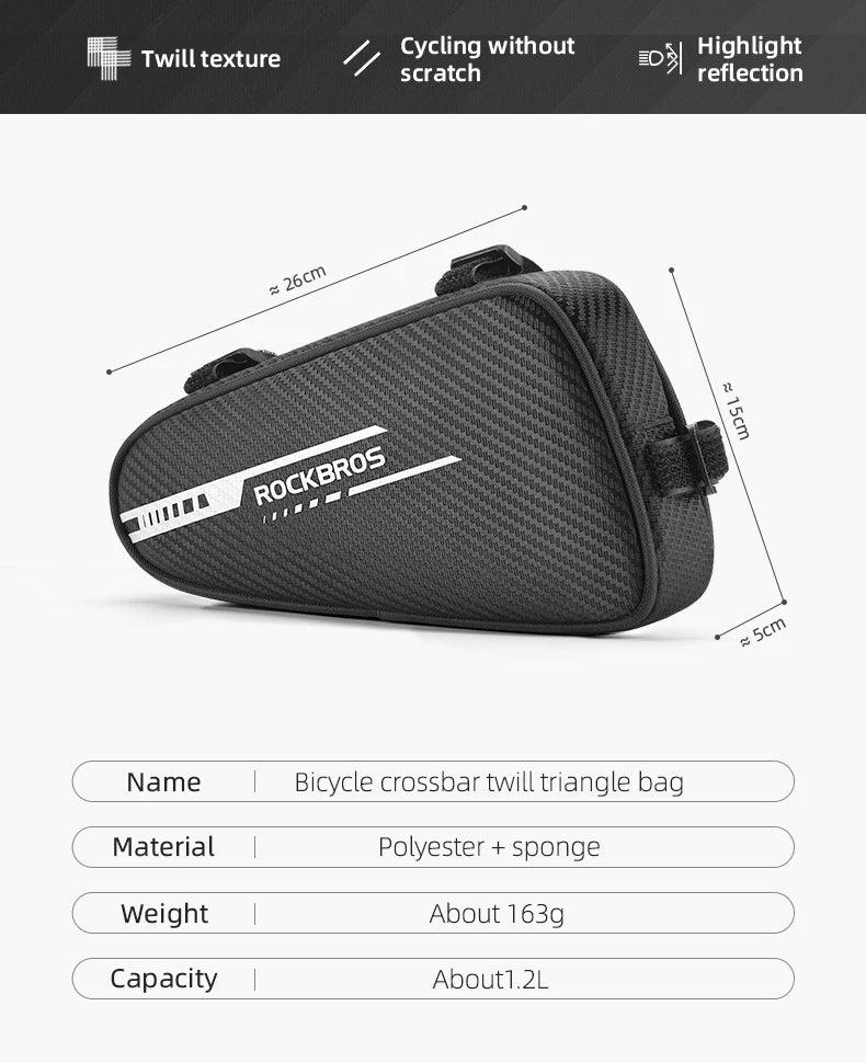 ROCKBROS 1.2LBicycle Bag Side Pockets Twill ToxturoTube Triangle Bag Ride Without Touch Lengs Reflective Bag Bike Accessories