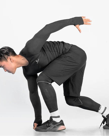 ROCKBROS Men's Tracksuit Gym Fitness Compression Sports Suit Clothes Running Jogging Sportwear Exercise Workout Tights 5 Pcs/Set