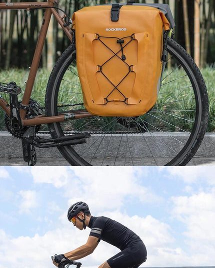 Rockbros Waterproof Bike Bag 25L Travel Cycling Bag Basket Bicycle Rear Rack Tail Seat Trunk Bags Bicycle Bags Panniers 1PCS