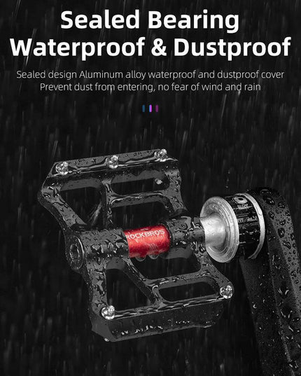 ROCKBROS Bicycle Pedales Mtb Quick Release CNC Rainproof Seal Bearing 8.2cm Widened Non-slip Chrome Molybdenum Bike Road Pedal