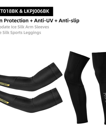 ROCKBROS Suncreen Camping Arm Sleeve Cycling Basketball Arm Warmer Sleeves UV Protect Men Sports Safety Gear Leg Warmers Cover