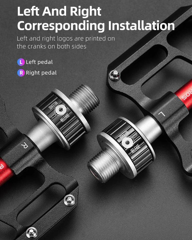 ROCKBROS Bicycle Pedales Mtb Quick Release CNC Rainproof Seal Bearing 8.2cm Widened Non-slip Chrome Molybdenum Bike Road Pedal