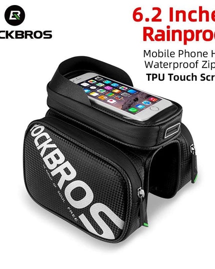 ROCKBROS Bicycle Bag Rainproof Touch Screen Phone Top Tube Bag MTB Road Bike Frame Front Saddle Bag & Pannier Bike Accessories