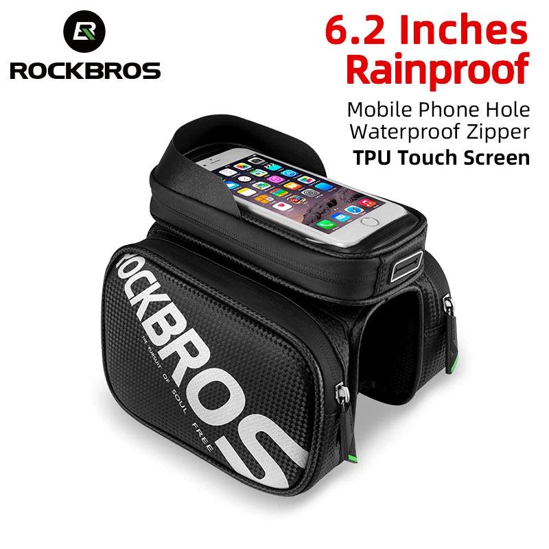 ROCKBROS Bicycle Bag Rainproof Touch Screen Phone Top Tube Bag MTB Road Bike Frame Front Saddle Bag & Pannier Bike Accessories