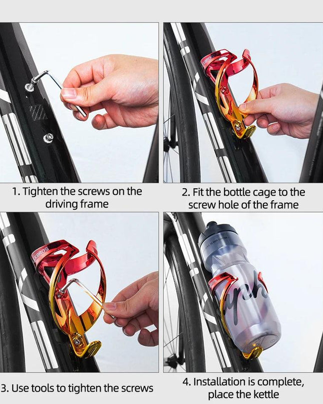 ROCKBROS MTB Bike PC Bottle Cage Toughness Integrally Molded Electroplating Ductility Bottle Holder 3 Colors Bicycle Accessories