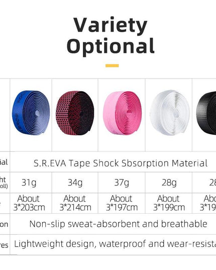ROCKBROS Cycling Handle Belt Bike Bicycle Cork Sport Handlebar Bandage Wrap Bent Bar EVA Tape+2 Bar Plug Bicycle Accessories